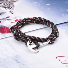 Carica l&#39;immagine nel visualizzatore di Gallery, Unendlich U Hope, braccialetto intrecciato in corda di nylon, nero - Ilgrandebazar