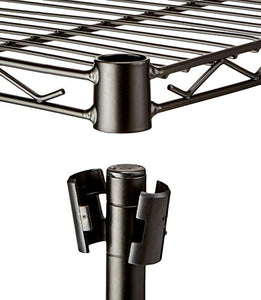 AmazonBasics - Scaffalatura a 3 ripiani, su rotelle, Nero - Ilgrandebazar