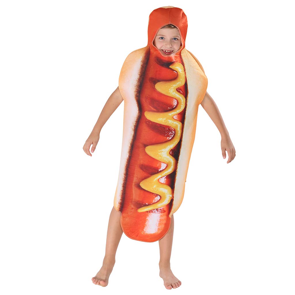 EraSpooky Costumi Costume da Hot Dog Unisex Alimenti Vestito one size, Child - Ilgrandebazar