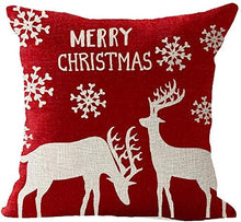 Carica l'immagine nel visualizzatore di Gallery, Gspirit 4 Pack Cuscini Divano Pupazzo di Neve di Natale Alce Cotone Biancheria Decorativo Copricuscini Divano 45x45 cm