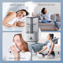 Carica l'immagine nel visualizzatore di Gallery, CONOPU Umidificatore Ambiente, 4L Umidificatore Ultrasuoni a Nebbia Fredda, 300ml/h Umidificatore ad Ultrasuoni e Diffusore Silenzioso per Bambini, Bianco
