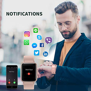 Vigorun Smartwatch Orologio Fitness Impermeabile IP68 Uomo Donna Oro rosa