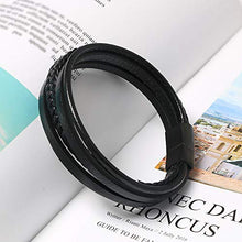 Carica l&#39;immagine nel visualizzatore di Gallery, flintronic Bracciale Intrecciato in Pelle, Braccialetto #1 Nero(20.5cm-22cm) - Ilgrandebazar