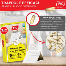 Carica l'immagine nel visualizzatore di Gallery, PIC Trappola ai feromoni Anti tarme dei Vestiti Confezione da 3 Buste con Due trappole, 3x2 Pezzi - Prodotto Anti tarme Vestiti, Adatto Come antitarme dei Vestiti e antitarme per armadi