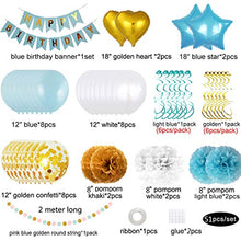 Carica l&#39;immagine nel visualizzatore di Gallery, Decorazioni di Compleanno Set Forniture per Feste, striscioni Buon Blu