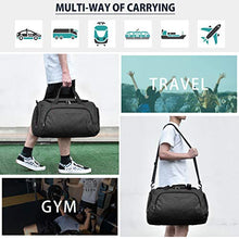 Carica l&#39;immagine nel visualizzatore di Gallery, NUBILY Borsone Palestra Uomo Borsa Sportiva con Scomparto Scarpe Grande Nero