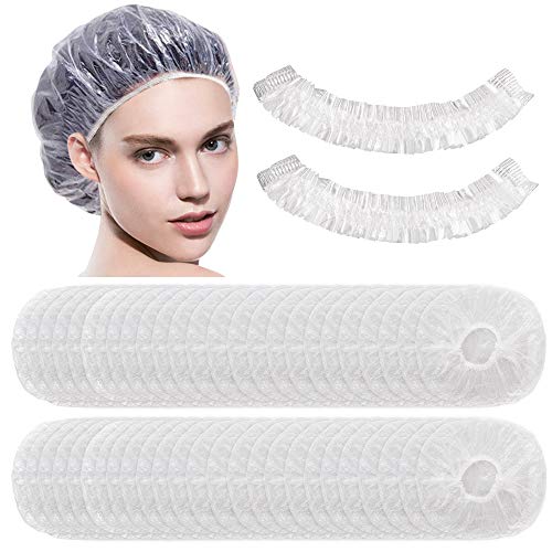 200 Pezzi Cuffie da Doccia Monouso per Cappelli Trasparenti di Plastica per... - Ilgrandebazar