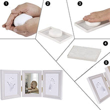 Carica l&#39;immagine nel visualizzatore di Gallery, FLOWOW Bianco Impronta Bambino neonato cornice piedi mani White+White