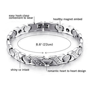 OIDEA Bracciale Braccialetto da Donna in Acciaio Inox Cuore Mosaico Zircone... - Ilgrandebazar