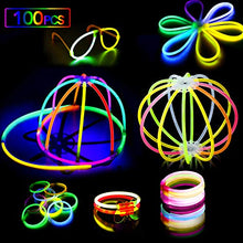 Carica l&#39;immagine nel visualizzatore di Gallery, AMZJUPWM Braccialetti Luminosi Fluorescenti 490pcs, Glow Stick 106 100PCS - Ilgrandebazar