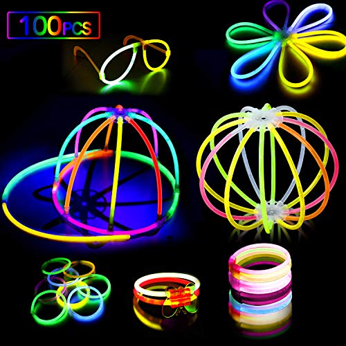AMZJUPWM Braccialetti Luminosi Fluorescenti 490pcs, Glow Stick 106 100PCS - Ilgrandebazar