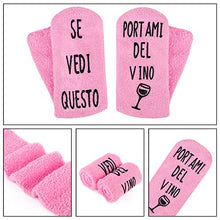 Carica l'immagine nel visualizzatore di Gallery, Merclix Calze Vino Donna Divertenti Invernali per Casa con Calda Imbottitura, Suola Antiscivolo Regalo, Mamma, Migliore Amica, per Compleanno, Natale, San Valentino