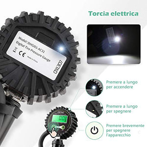 LOETAD Manometro Pressione Gomme Digitale Pistola Gonfiaggio...