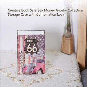 Cassaforte a forma di libro con password lock, cassaforte portatile, Route 66 - Ilgrandebazar