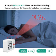 Carica l&#39;immagine nel visualizzatore di Gallery, Hosome Sveglia con Proiettore, Alarm Clock Digitale Temperatura Bianco - Ilgrandebazar