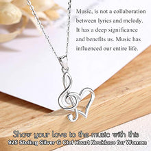 Carica l&#39;immagine nel visualizzatore di Gallery, CELESTIA Cuore Collane Donna Argento Sterling 925, Nota Musicale Ciondolo... - Ilgrandebazar
