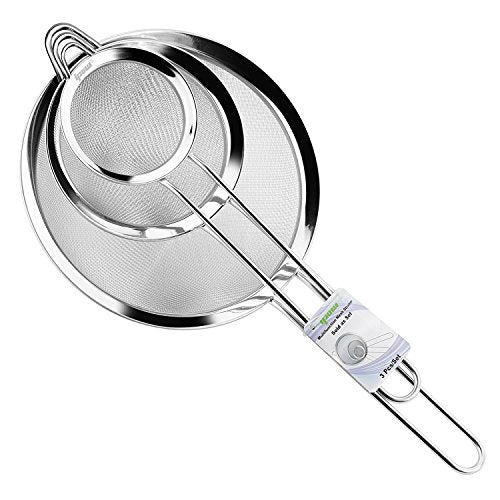 Ipow set di 3 Setaccio/Filtro/Colino/Scolapasta in acciaio inox a Normale - Ilgrandebazar
