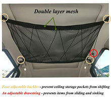 Carica l'immagine nel visualizzatore di Gallery, YGYQZ Tasca per Rete Cargo a Soffitto Auto - Interno Nero - Doppia Maglia
