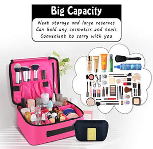 DIMJ Porta Trucchi da Viaggio, Borsa Trucco Professionale Beauty Case Rosa