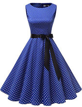 Carica l'immagine nel visualizzatore di Gallery, Gardenwed Annata 1950 retrò Rockabilly Polka S, Royal Blue Small White Dot