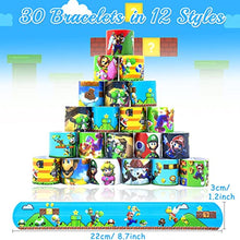 Carica l'immagine nel visualizzatore di Gallery, HEAWAA 30 Pezzi Braccialetti Slap per Bambini, Bracelets Gadget a Scatto Bracciali Divertenti Rotoli in Vinile per Bambini, Ragazze e Ragazzi Feste Compleanno Birthday (Mario)