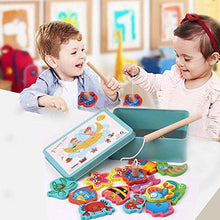 Carica l&#39;immagine nel visualizzatore di Gallery, LHKJ Magnetico Gioco di Pesca,Gioco Pesca in Legno per bambini,15 Pesci... - Ilgrandebazar