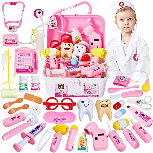 HERSITY 35 Pezzi Valigetta del Medico Kit Dottore Giocattolo con Luci e...