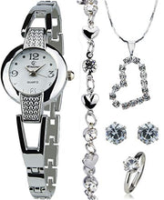 Carica l&#39;immagine nel visualizzatore di Gallery, Cofanetto Orologio Donna - Parure di gioielli- Collana-Anello- Orecchini - Ilgrandebazar