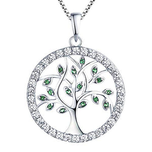 YL Collana per Donna in Argento 925 con Ciondolo e AAA Smeraldo Simulato - Ilgrandebazar