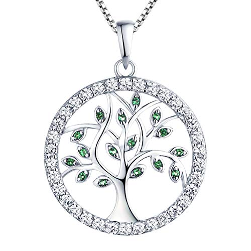 YL Collana per Donna in Argento 925 con Ciondolo e AAA Smeraldo Simulato - Ilgrandebazar