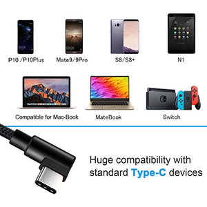 aceyoon Cavo USB Type-C 90 Gradi 30cm 3 Pezzi 90 Degree USBC 0.3m*3 - Ilgrandebazar