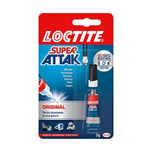 Carica l'immagine nel visualizzatore di Gallery, Loctite Super Attak Original, colla liquida trasparente con tripla 1x3g