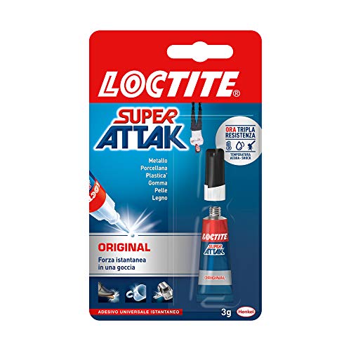 Loctite Super Attak Original, colla liquida trasparente con tripla 1x3g - Ilgrandebazar