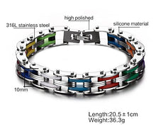 Carica l&#39;immagine nel visualizzatore di Gallery, Vnox Acciaio Inossidabile Silicone muskuloese Bicicletta Catena Multicolore - Ilgrandebazar