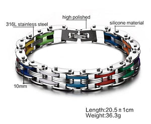 Vnox Acciaio Inossidabile Silicone muskuloese Bicicletta Catena Multicolore - Ilgrandebazar