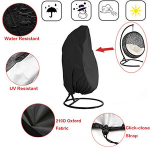 Silvotek Copertura per Sedia sospesa - Nero-115cm D x 190cm H, Nero