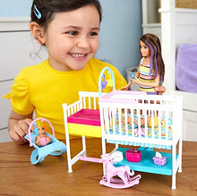 Carica l&#39;immagine nel visualizzatore di Gallery, Barbie Playset Skipper Nurserie, Bambola con Bambolotti, Lettino, Fasciatoio... - Ilgrandebazar