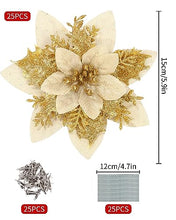 Carica l'immagine nel visualizzatore di Gallery, TIDEVAN 25 Pezzi Albero di Natale Fiori Artificiali Decorazione Albero di Natale Fiore Fiori per Albero di Natale Fiori Natalizi per Albero di Natale Festivo, Ghirlanda, Feste di Matrimonio Addobbi
