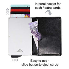 Carica l'immagine nel visualizzatore di Gallery, STEALTH Wallet - Porta carte di credito pop-up con Grigio Con Pelle Nera