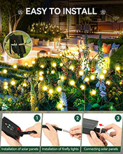 Carica l'immagine nel visualizzatore di Gallery, Cnkeeo Luci Solari Esterno, 4 Pezzi 8 LED Luci Solari da Giardino Esterno, 8 Modalità di Illuminazione, IP65 Impermeabili, Luce Esterno per la Decorazione del Percorso del Cortile, Bianco Caldo