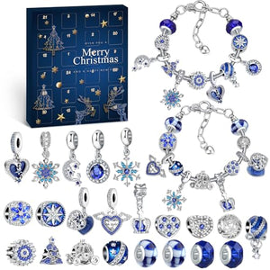 WEVOL Calendario Avvento Gioielli 2023 Bambina Donna, Calendario Avvento Bracciale Bambini Kinder Fai da Te, Calendario Dell Avvento Braccialetti Regalini Sorprese Regalo di Natale per Ragazza Donna