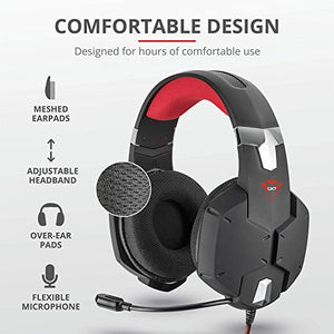 Trust Cuffie Gaming GXT 322 Carus, con Microfono Flessibile, Controllo Nero