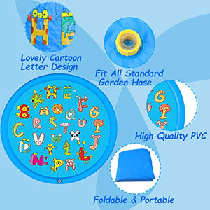 aovowog Tappetino Gioco d'Acqua per Bambini,170cm/68'' Splash Pad Sprinkler...