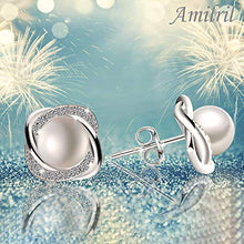 Carica l&#39;immagine nel visualizzatore di Gallery, Orecchini con Perle D’acqua Dolce, Amilril Argento Sterling 925 5A Style1