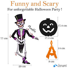 Carica l&#39;immagine nel visualizzatore di Gallery, Jonami Decorazioni Halloween Casa XXL - Festone Happy Halloween, Festoni, Palloncini, Ragnatela, Pipistrelli 3D, Scheletro Articolato, Straccio Raccapricciante Nero Panno di Stoffa Spaventoso
