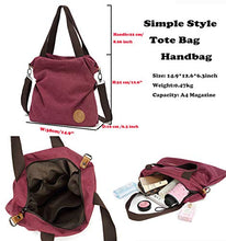 Carica l'immagine nel visualizzatore di Gallery, Myhozee Borsa Donna, Borse a Mano Tela Tracolla a Vino Rosso