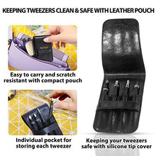 Carica l&#39;immagine nel visualizzatore di Gallery, Set di pinzette per sopracciglia, Terresa 4 Pcs alta precisione Nero