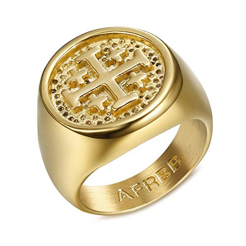BOBIJOO JEWELRY - Anello Uomo Croce Templare Potancée Ordine di Gerusalemme... - Ilgrandebazar