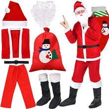 Carica l'immagine nel visualizzatore di Gallery, LPAOIS 7 Pezzi Costume da Babbo Natale Abito da Santa Claus in Rosso Deluxe Costume Babbo Natale Uomo Adulto Costume di Natale, Set per Costume di Babbo Natale o San Nicola per Natale,Festa a Tema