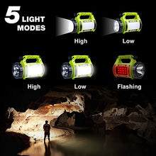 Carica l'immagine nel visualizzatore di Gallery, EULOCA Torcia Lanterna LED 3 in 1, Lampada Ricaricabile USB Portatile Impermeabile, 2600mAh CREE LED dimmerabile da Campeggio, Pesca, Trekking, Emergenze Escursioni